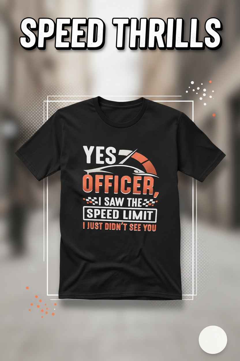 Yes Officer I Saw The Speed Limit Tshirt Tee